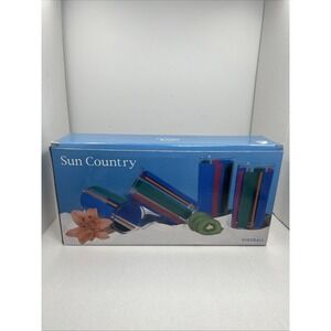 Sun Country Highball Glasses Vintage 90s Color Block‎ Striped Retro Tumblers Set